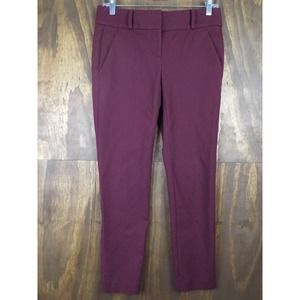 Ann Taylor LOFT Womens Pants Burgundy/Raspberry Marisa Skinny Stretch Size 0
